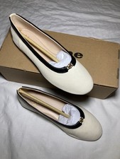 Dune Cream Leather Ballerina