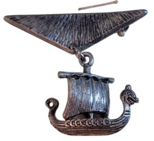 Viking Ship Dangle Brooch