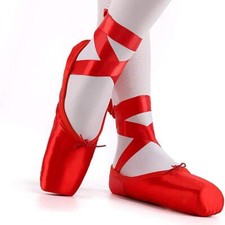 Professional Pointe Ballet Dance Shoe Lace up Leather Flat Sole Slipper Shoe