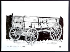 Old Farm Wagon Vintage Print