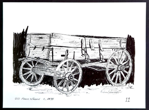 Old farm wagon - farm,