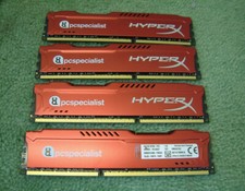 32GB HyperX HX316C10FR/8  DDR3 CL10 Memory Kit RAM Module 1600MHz 4 Stick