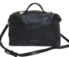 Ted Baker Black Leather Medium Crossbody Satchel Bag 36cm X 24cm 