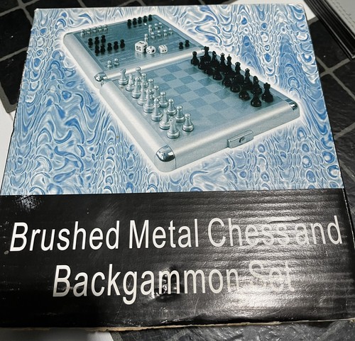 Brushed metal chess and - metal,