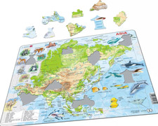 Map asia with animals - map,