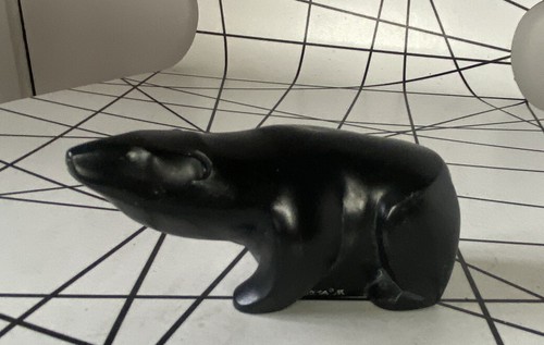 Boma inuit carved stone - carved, black