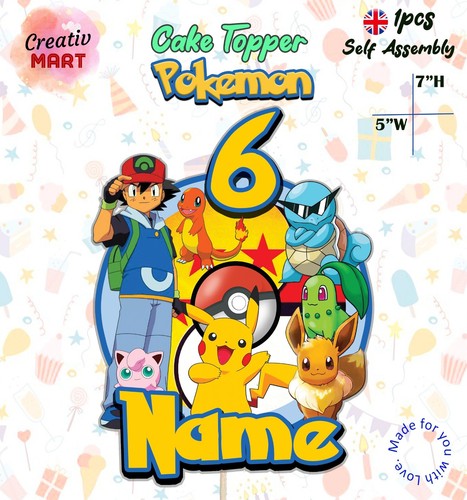 Personalised pokemon cake - personalised,