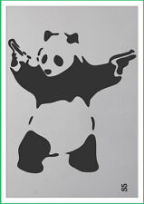 Banksy style panda mylar stencil, 190 micron reusuable flexible stencil