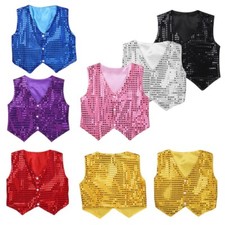 UK Boys Girls Sequin Waistcoat