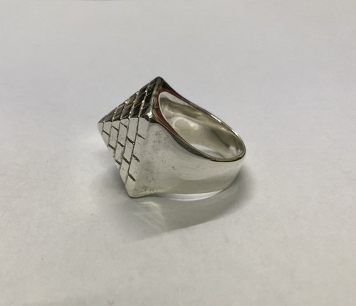 Silver pyramid mens ring heavy - silver,