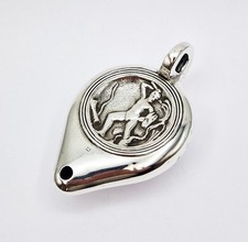 EDWARDIAN STERLING SILVER ROMAN OIL LAMP TABLE LIGHTER London 1909