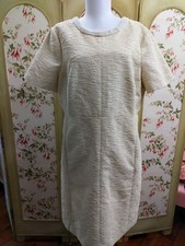 FAB DICKENS & JONES  CREAM &GOLD DRESS WITH BEAD AND SEQUIN NECKLINE/16/NEW