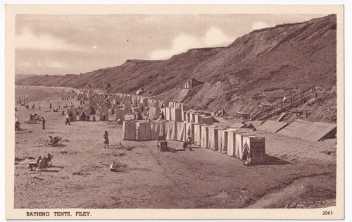 Bathing tents filey beach - bathing,