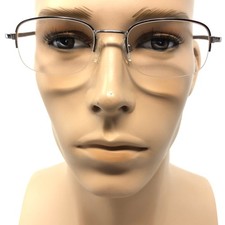 Specsavers Clive Glasses Frames Silver Half Rim Eyeglasses Spectacles Frame Only
