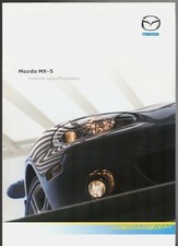 Mazda MX-5 Specifications 2005 UK Market Foldout Brochure 1.6i 1.8i Sport Icon