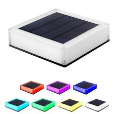 LED Solar Power Deck Post Light RGB Mode Garden Landscape Square Fence Cap Lamp