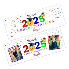 PERSONALISED SCHOOL LEAVERS BANNER PRIMARY NURSERY KIDS GRADUATION PHOTO