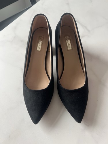 Ladies faux suede court shoes - faux,