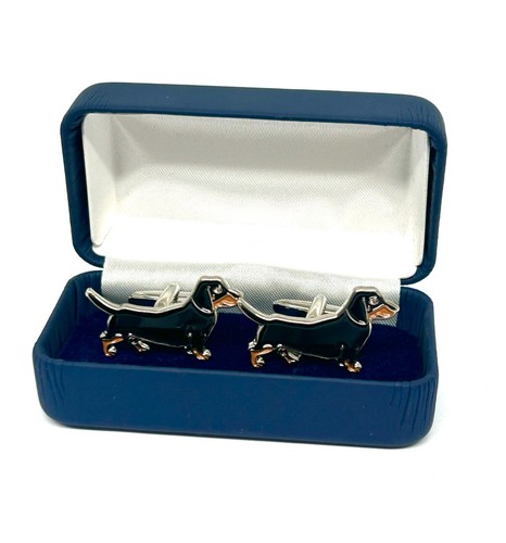 Dachshund cufflinks sausage - dachshund,