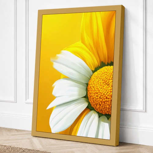 Golden daisy botanical canvas - botanical,