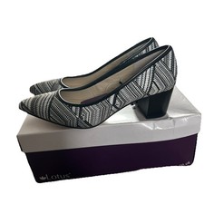 Lotus Court Shoes UK 5 Black-White block heels