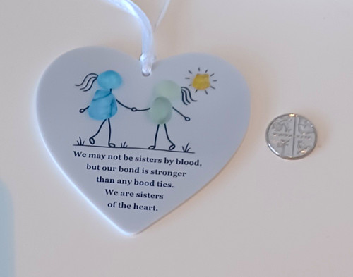 White heart hanging decoration - heart,