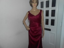 TRUE BRIDE BURGUNDY SMART LONG DRESS SIZE: UK-14 / NEW