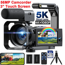 5K Digital Camera Dual Lens 56MP Video Camera Camcorder for YouTube Vlog Webcam