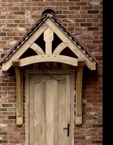 Bespoke green oak porch - green, canopy