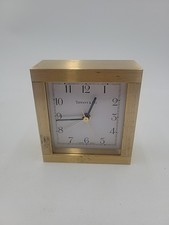 VINTAGE TIFFANY & CO. Swiss Solid Brass alarm Desk Clock, ORIGINAL TIMEPIECE.
