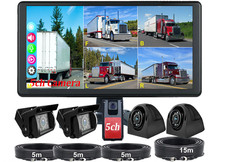 5CH 10.36" Quad Monitor DVR 360 Backup camera For Truck Semi Box Bus RV Caravan