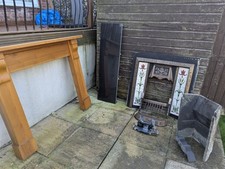 Cast iron tiled fireplace