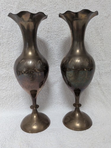 Vintage indian brass vases - vintage,