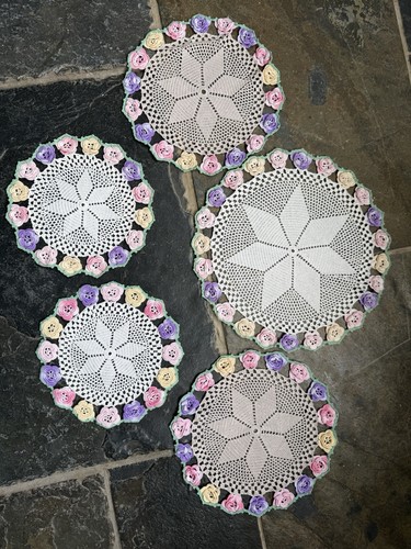 Vintage crochet doilies - vintage,