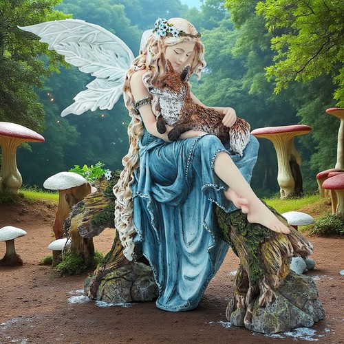 Woodland fairy figurine with - woodland,