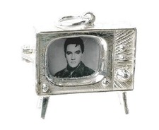 STERLING SILVER OPENING ELVIS TV SET CHARM 