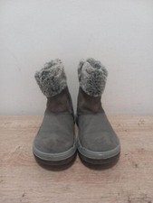 Primigi Girl's Zipped Snow Boots Grey Faux Suede Fabric UK Size (10) EU(28) D50
