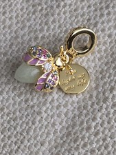 Rose Gold Plated & 925 Sterling Silver Luminous Bug Charm + FREE BRACELET UK