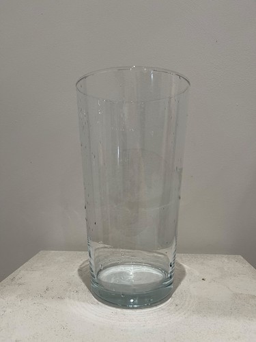 Clear glass cylinder vase - glass,