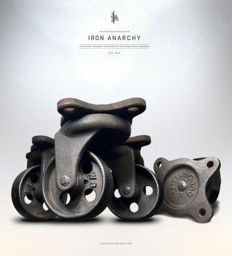 Antique industrial caster set - antique,