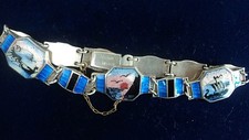 Vintage Norwegian Stg. Silver Scenic Enamel Bracelet  -  Bernard Meldahl Norway
