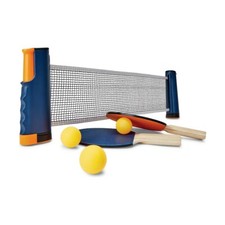 Table Tennis Net and Post Set with Extendable Mini Posts Portable Bats Balls
