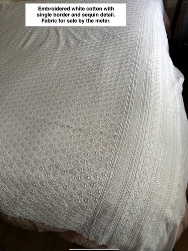 Embroidered white cotton - cotton, &
