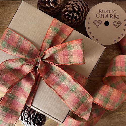 Autumn rustic ribbon - autumn, tartan