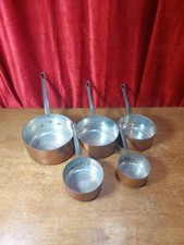 Vintage French Set Of 5 Copper