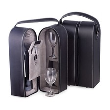 BLACK LEATHER WINE BOTTLE