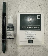Stampin Up Evening Evergreen Ink Pad, Reinker And Stampin’ Write Marker