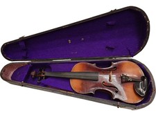 Vintage Acoustic Violin with Wooden Case