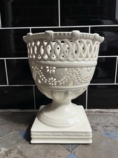 VERY LARGE ROYAL CREAMWARE ORIGINALS PIERCED FRETWORK VASE URN GARDINER