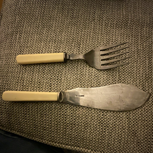 Epns fish serving fork knife - fish, &